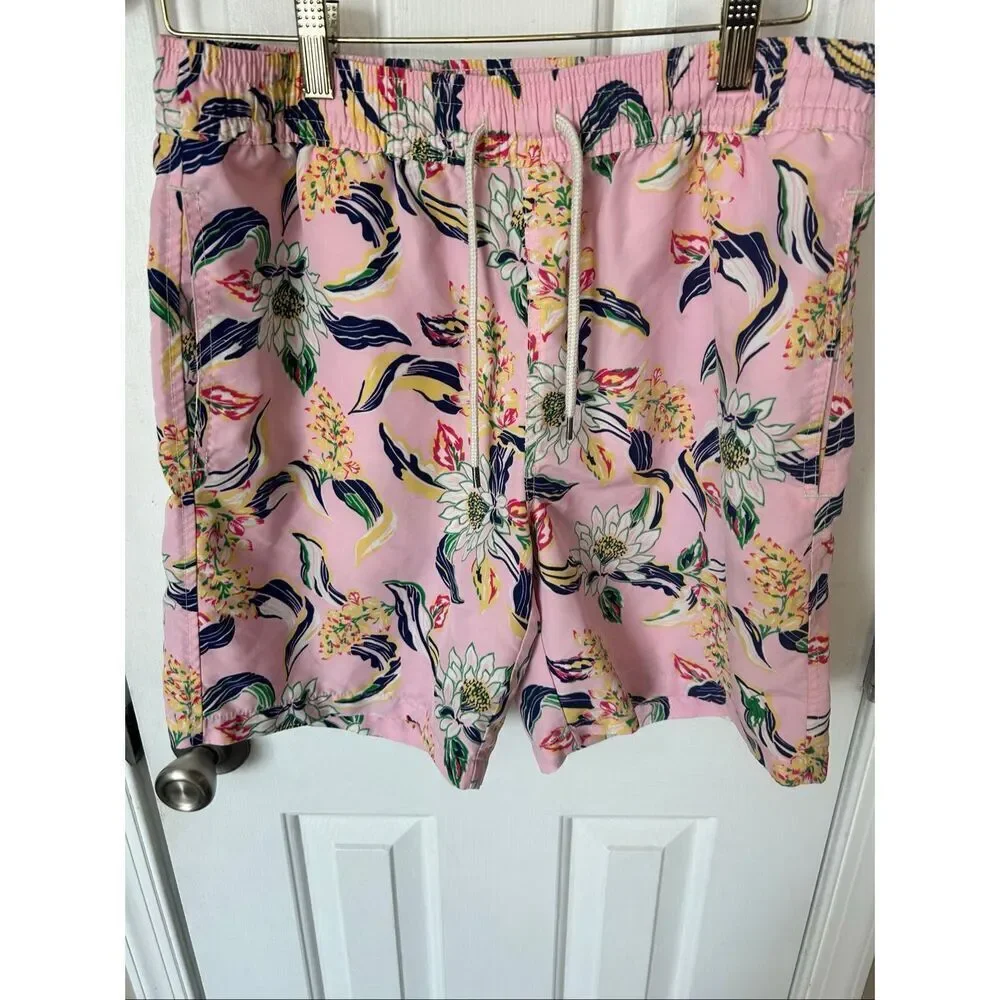 Polo Ralph Lauren Mens Traveler Swim Shorts Pink Tropical Flower 5